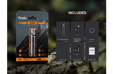 Image of Fenix Lighting E09R Lithium Ion 600 Lumens Luminus SST20 LED Flashlight, Black, E09RSBK