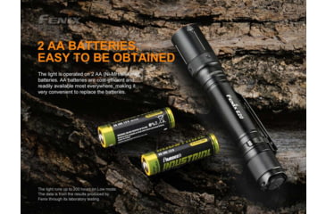Image of Fenix Lighting E20 V2.0 350 Lumens Luminus SST20 LED Flashlight, Black, E20V2BK