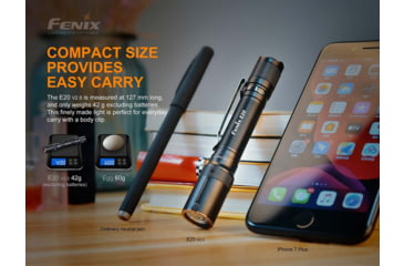 Image of Fenix Lighting E20 V2.0 350 Lumens Luminus SST20 LED Flashlight, Black, E20V2BK