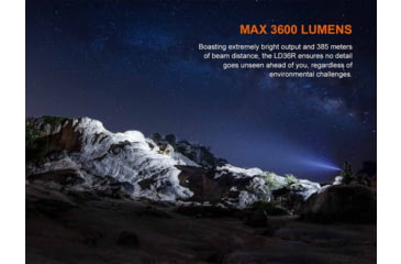 Image of Fenix Lighting LD36R Lithium Ion 3600 Lumens Luminus SFT25R Gen2 LED, RGB LED Flashlight, Black, LD36RSBK
