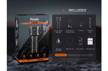 Image of Fenix Lighting LR60R Lithium Ion 21000 Lumens Luminus SFT70 LED, Luminus SST40 LED Flashlight, Black, LR60RXBK