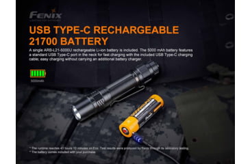 Image of Fenix Lighting PD36 TAC Lithium Ion 3000 Lumens Luminus SST70 LED Flashlight, Black, PD36TCBK