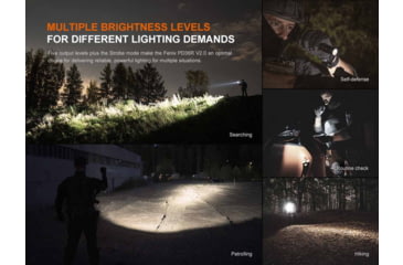 Image of Fenix Lighting PD36R V2.0 Lithium Ion 1700 Lumens Luminus SFT40 LED Flashlight, Black, PD36RV2BK
