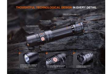 Image of Fenix Lighting PD36R V2.0 Lithium Ion 1700 Lumens Luminus SFT40 LED Flashlight, Black, PD36RV2BK