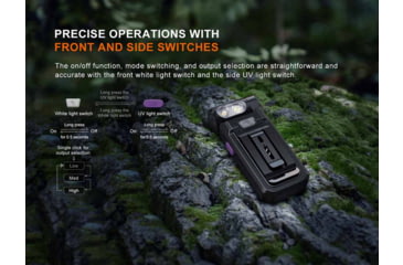 Image of Fenix Lighting SW05R-UV Lithium Ion 150 Lumens LED Flashlight, Black, SW05RUVBK