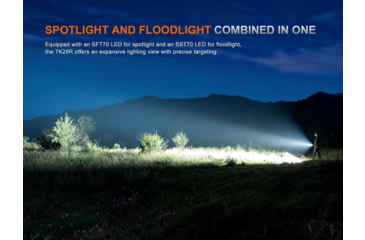 Image of Fenix Lighting TK28R Lithium Ion 6500 Lumens Luminus SFT70 LED, Luminus SST70 LED, OSRAM GR CSSPA1.23 LED Flashlight, Black, TK28RLSBK