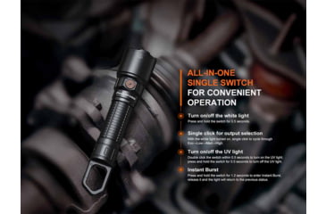 Image of Fenix Lighting WF25RM Lithium Ion 3000 Lumens Luminus SST70 LED Flashlight, Black, WF25RMBK