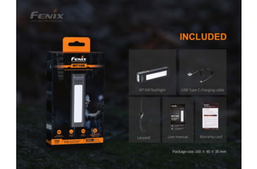 Image of Fenix Lighting WT16R Lithium Ion 300 Lumens CREE XP-E2 LED, COB Flashlight, Black, WT16RXBK