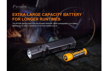Image of Fenix Lighting WT25R Lithium Ion 1000 Lumens Flashlight, Black, WT25RXBK
