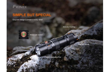 Image of Fenix PD25R Rechargeable EDC Flashlight, USB Type-C, Luminus SST20 LED, White, 800 Lumens, PD25RSTBK