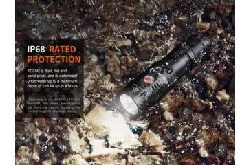 Image of Fenix PD25R Rechargeable EDC Flashlight, USB Type-C, Luminus SST20 LED, White, 800 Lumens, PD25RSTBK
