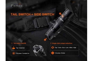 Image of Fenix PD25R Rechargeable EDC Flashlight, USB Type-C, Luminus SST20 LED, White, 800 Lumens, PD25RSTBK