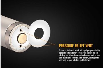 Image of Fenix Rechargeable Li-ion 18650 3.6 Volt Battery w/Built in USB port, 2600mAh, Orange/Black ARB-L18-2600U