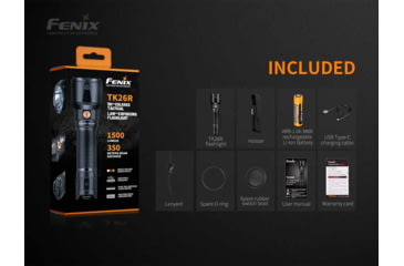 Image of Fenix Lighting TK26R Lithium Ion 1500 Lumens Cree XP E2, Luminus SST40 LED Flashlight, Black, TK26RSBK