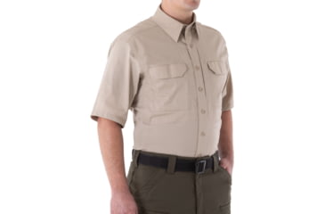 Image of First Tactical V2 Tactical Short Sleeve Shirt - Mens, Khaki, Large, R, 112007-055-L-R