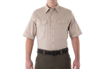 Image of First Tactical V2 Tactical Short Sleeve Shirt - Mens, Khaki, Large, R, 112007-055-L-R