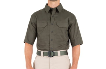 Image of First Tactical V2 Tactical Short Sleeve Shirt - Mens, OD Green, Small, R, 112007-830-S-R