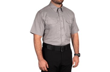 Image of First Tactical V2 Tactical Short Sleeve Shirt - Mens, Regular, Nickel Gray, Extra Large, 112007-083-XL-R