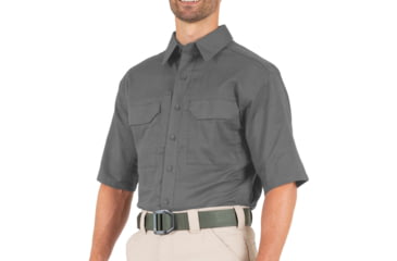 Image of First Tactical V2 Tactical Short Sleeve Shirt - Mens, Wolf Grey, Extra Large, R, 112007-036-XL-R