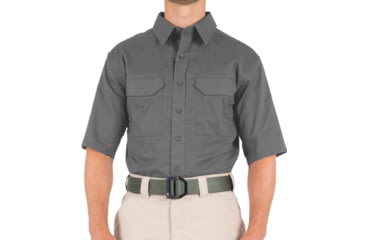 Image of First Tactical V2 Tactical Short Sleeve Shirt - Mens, Wolf Grey, Extra Large, R, 112007-036-XL-R