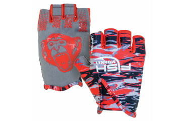 Image of Fish Monkey Stubby Guide Gloves, Voodoo Swamp Red, M, FM18-VSR-M