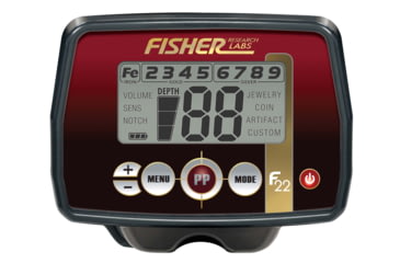 Image of Fisher F22 Weatherproof Metal Detector, Black, Standard, F22