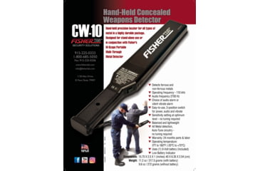 Image of Fisher Security CW-10 Hand-Held Security Metal Detector, Black, CW10