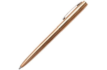 Image of Fisher Space Pen Raw Brass Cap-O-Matic Space Pen, PR-4 Black Ink, Medium Point, 5.375in Length Chrome Pocket Clip, Gift Boxed, Raw Brass, M4RAW