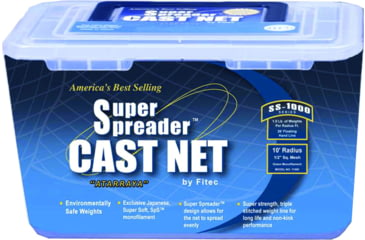 Image of Fitec SS1000 Super Spreader Cast Net Clear Mono 1/4" Mesh, 4' Coated Steel, 11140