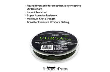 Image of Fitzgerald Fishing Vursa Braid Line, 30LB, Green, 150yds, VBG30150