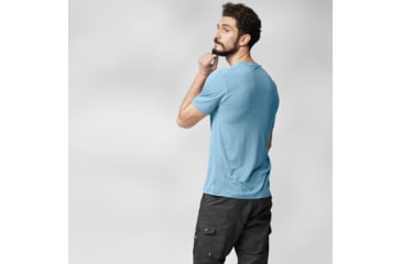 Image of Fjallraven Abisko Wool Logo Short Sleeve - Mens, Dawn Blue, Small, F86977-543-S