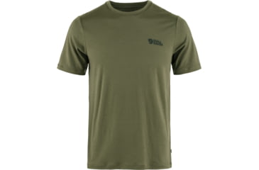 Image of Fjallraven Abisko Wool Logo Short Sleeve - Mens, Laurel Green, Extra Small, F86977-625-XS