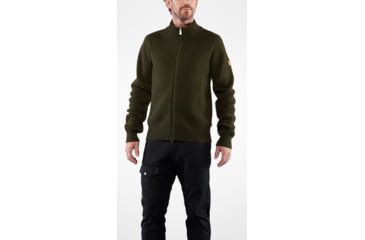 Image of Fjallraven Greenland Re-Wool Cardigan - Mens, Dark, Small, F87226-356-S