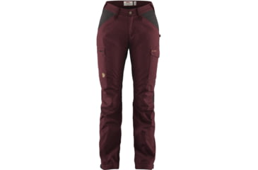 Image of Fjallraven Kaipak Trousers Curved - Womens, Dark Garnet/Dark Grey, US 16/EU 46, Regular Inseam, F89829-356-030-46-R