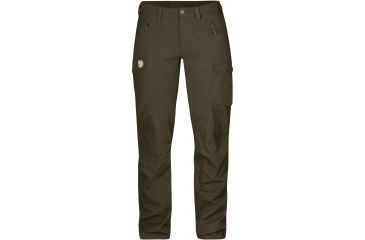 Image of Fjallraven Nikka Trousers - Women's-Dark Olive-Regular Inseam-EU 42