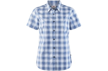 Image of Fjallraven Ovik Check Shirt Short Sleeve - Womens, Blue Ridge, F89860-519-S