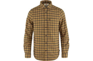 Image of Fjallraven Ovik Flannel Shirt - Mens, Buckwheat Brown/Dark Navy, Large, F82979-232-555-L