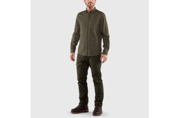 Image of Fjallraven Ovik Flannel Shirt - Mens, Laurel Green/Indigo Blue, Large, F82979-625-534-L