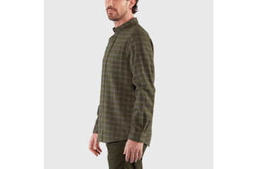 Image of Fjallraven Ovik Flannel Shirt - Mens, Laurel Green/Indigo Blue, Large, F82979-625-534-L