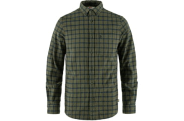 Image of Fjallraven Ovik Flannel Shirt - Mens, Laurel Green/Indigo Blue, Large, F82979-625-534-L