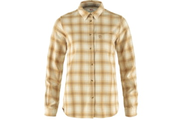Image of Fjallraven Ovik Flannel Shirt - Womens, Chalk White/Dune Beige, Extra Large, F89833-113-196-XL