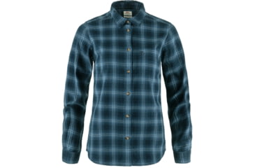 Image of Fjallraven Ovik Flannel Shirt - Womens, Dark Navy/Indigo Blue, Medium, F89833-555-534-M
