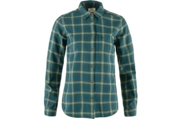 Image of Fjallraven Ovik Flannel Shirt - Womens, Deep Sea/Deep Patina, 2XS, F89833-574-679-XXS
