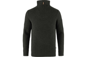 Image of Fjallraven Ovik Half Zip Knit - Mens, Dark Olive, Extra Small, F86672-633-XS