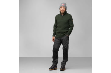 Image of Fjallraven Ovik Half Zip Knit - Mens, Deep Forest, Medium, F86672-662-M
