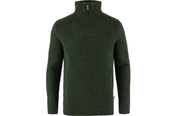 Image of Fjallraven Ovik Half Zip Knit - Mens, Deep Forest, Medium, F86672-662-M
