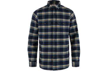 Image of Fjallraven Ovik Heavy Flannel Shirt - Mens, Dark Navy-Buckwheat Brown, 2XL, F82978-555-232-XXL