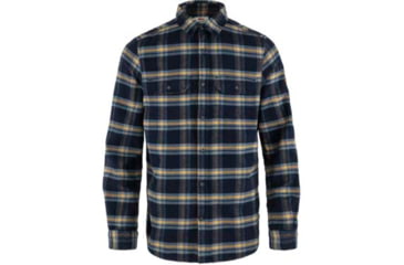 Image of Fjallraven Ovik Heavy Flannel Shirt - Mens, Dark Navy/Buckwheat Brown, Medium, F82978-555-232-M
