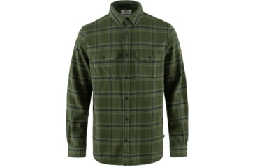 Image of Fjallraven Ovik Heavy Flannel Shirt - Mens, Deep Forest/Laurel Green, Large, F82978-662-625-L