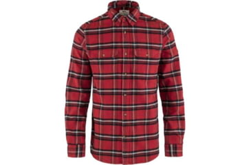 Image of Fjallraven Ovik Heavy Flannel Shirt - Mens, Red Oak/Fog, Large, F82978-345-021-L